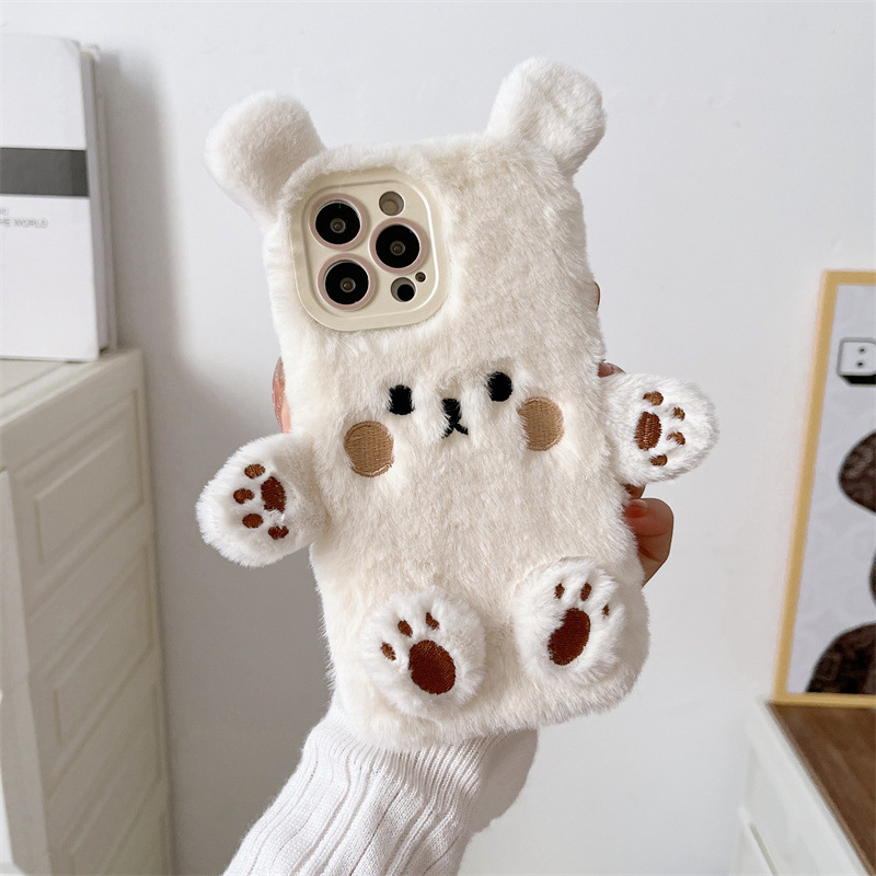 Korean 3D Cartoon Bear Fluffy  - Apple Iphone 16 ulasan dan harga
